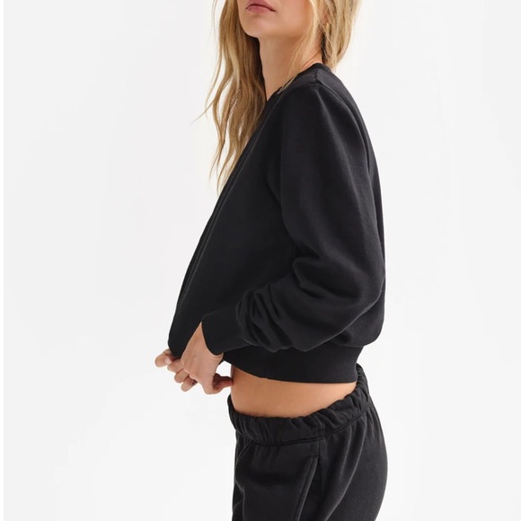 NWT MATE The Label 100% Organic Cotton Terry Shrunken Pullover Sweatshirt S - Picture 2 of 15